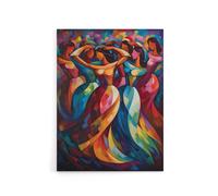 Artery8 Latino Merengue Dancers Colourful Canvas Wall Art Print | Size: W12" x H16" Artery8 Multicolor W12" x H16"
