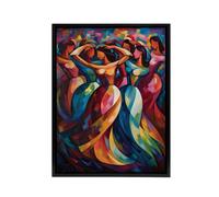 Artery8 Latino Merengue Dancers Colourful Framed Canvas Wall Art Print | Size: W18" x H24" Artery8 Multicolor W18" x H24"