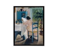 Artery8 Laurits Andersen Ring Sigrid At Breakfast Framed Canvas Wall Art Print | Size: W12" x H16" Artery8 Multicolor W12" x H16"