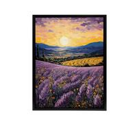 Artery8 Lavender Fields At Sunrise Framed Canvas Wall Art Print in Purple | Size: W12" x H16" Artery8 Purple W12" x H16"