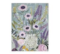 Artery8 Lavender Wildflowers Bouquet in Vase Fun Rustic Living Room Large Wall Art Poster Print Thick Paper 18X24 Inch