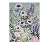 Artery8 Unframed Wall Art Lavender Wildflowers Bouquet In Vase Fun Rustic - 12X16 Inch