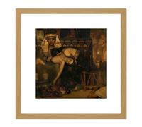 Artery8 Lawrence Alma Tadema Death Pharaohs Firstborn Son 8X8 Inch Square Wooden Framed Wall Art Print Picture with Mount in Light Oak Artery8 Light Oak
