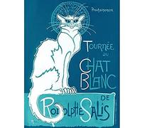 Artery8 Le Chat Blanc De Rodolphe Salis White Black Cat Art Print Canvas Premium Wall Decor Poster Mural