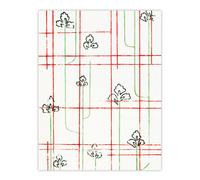 Artery8 Leaf Lines Shima Textile Pattern Japanese Wall Art Print Korin in Red | Size: W18" x H24" Artery8 Red W18" x H24"