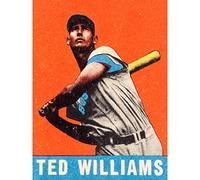 Artery8 Leaf Ted Williams Baseball Card Portrait Premium Wall Art Canvas Print 18X24 Inch