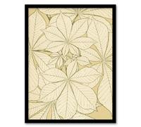 Artery8 Leaves From Nature No 1 Botanical Jones Vintage Framed Wall Art Print in Beige | Size: A4 Artery8 Beige A4