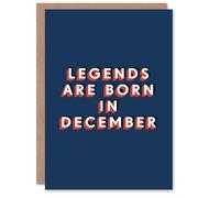 Artery8 Legends Are Born In December Bold Modern For Him Birthday Card