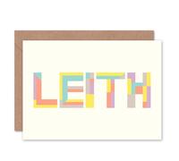 Artery8 Leith Colourful Word Scottish Scotland Card Artery8 Multicolor