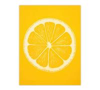 Artery8 Lemon On Citron On Yellow Monotone Minimalist Kitchen Interior Decor Large Wall Art Poster Print Thick Paper 18X24 Inch