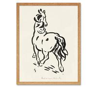 Artery8 Leo Gestel Horse From Behind Drawing Art Print Framed Poster Wall Decor 12x16 inch