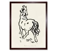 Artery8 Leo Gestel Horse From Behind Drawing Art Print Framed Poster Wall Decor 12x16 inch