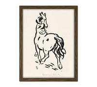 Artery8 Leo Gestel Horse From Behind Drawing Artwork Framed Wall Art Print 18X24 Inch