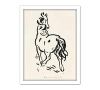 Artery8 Leo Gestel Horse From Behind Drawing Artwork Framed Wall Art Print 18X24 Inch