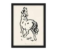 Artery8 Leo Gestel Horse From Behind Drawing Artwork Framed Wall Art Print 18X24 Inch