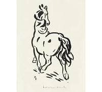 Artery8 Leo Gestel Horse From Behind Drawing Premium Wall Art Canvas Print 18X24 Inch
