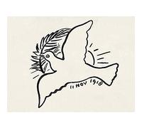 Artery8 Leo Gestel Peace Dove Branch 1918 Drawing Art Print Canvas Premium Wall Decor Poster Mural