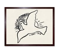 Artery8 Leo Gestel Peace Dove Branch 1918 Drawing Art Print Framed Poster Wall Decor 12x16 inch