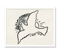 Artery8 Leo Gestel Peace Dove Branch 1918 Drawing Art Print Framed Poster Wall Decor 12x16 inch