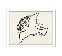 Artery8 Leo Gestel Peace Dove Branch 1918 Drawing Artwork Framed Wall Art Print 18X24 Inch