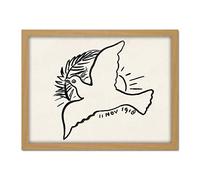Artery8 Leo Gestel Peace Dove Branch 1918 Drawing Artwork Framed Wall Art Print 18X24 Inch