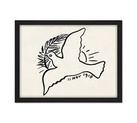 Artery8 Leo Gestel Peace Dove Branch 1918 Drawing Artwork Framed Wall Art Print 18X24 Inch