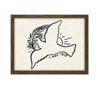 Artery8 Leo Gestel Peace Dove Branch 1918 Drawing Artwork Framed Wall Art Print 18X24 Inch
