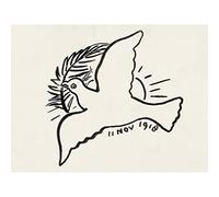 Artery8 Leo Gestel Peace Dove Branch 1918 Drawing Premium Wall Art Canvas Print 18X24 Inch