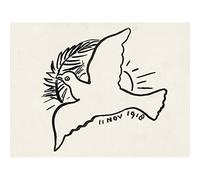 Artery8 Leo Gestel Peace Dove Branch 1918 Drawing Unframed Wall Art Print Poster Home Decor Premium