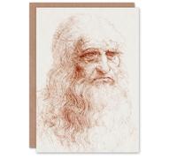 Artery8 Leonardo da Vinci Art Card Self Portrait 1512 Drawing