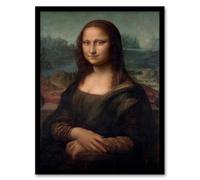 Artery8 Leonardo da Vinci Framed Wall Art Portrait of Mona Lisa del Giocondo | Size: A4 Artery8 Multicolor A4