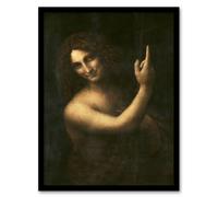 Artery8 Leonardo da Vinci Framed Wall Art Print Saint John the Baptist in Black | Size: A3 Artery8 Black A3