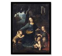Artery8 Leonardo Da Vinci Framed Wall Art Print The Virgin Of The Rocks - A3 Size