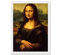Artery8 Leonardo Da Vinci Mona Lisa Vintage Classic Painting A4 Artwork Framed Wall Art Print