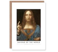 Artery8 Leonardo Da Vinci Saviour Of The World Salvator Mundi Personalised Greeting Card - Renaissance Religious Art Card