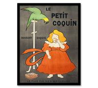Artery8 Leonetto Cappiello Framed Wall Art Petit Coquin Biscuit Vintage Advert in Green | Size: A4 Artery8 Green A4