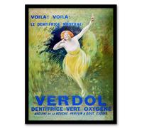 Artery8 Leonetto Cappiello Framed Wall Art Verdol Toothpaste Vintage Advert in Green | Size: A3 Artery8 Green A3