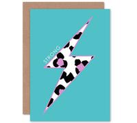 Artery8 Leopard Blue & Purple Solid Strong Greetings Card Artery8 Blue