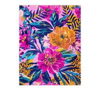 Artery8 Leopard Hiding in Floral Pattern Design For Living Room Extra Large XL Wall Art Poster Print