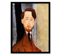 Artery8 Leopold Zborowski Portrait Modigliani Vintage Framed Wall Art Print | Size: W12" x H16" Artery8 Multicolor W12" x H16"