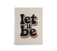 Artery8 Let It Be Funky Retro Rainbow Font Typography Canvas Wall Art Print in Beige | Size: W12" x H16" Artery8 Beige W12" x H16"