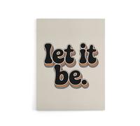 Artery8 Let It Be Retro Rainbow Font Funky Typography Canvas Wall Art Print in Beige | Size: W24" x H32" Artery8 Beige W24" x H32"