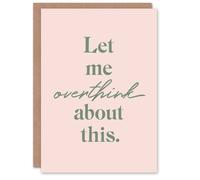 Artery8 Let Me Overthink About This Pastel Pink Funny Greeting Card Artery8 Pink