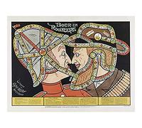 Artery8 Letterpress Printing Boer And Rooinekspel Faces Game Art Print Canvas Premium Wall Decor Poster Mural