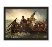 Artery8 Leutze George Washington Crossing The Delaware Painting American Revolution Artwork Framed Wall Art Print A4