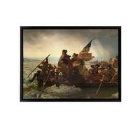 Artery8 Leutze Washington Crossing The Delaware Framed Canvas Wall Art Print | Size: W24" x H32" Artery8 Multicolor W24" x H32"