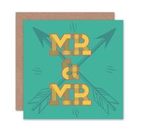 Artery8 LGBT Same Sex Marriage Arrows Green Gay Wedding Card Artery8 Multicolor