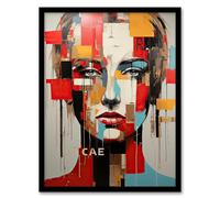 Artery8 Liar Liar Street Painting Woman Portrait Artwork Framed Wall Art Print 18X24 Inch