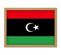 Artery8 Libya National Flag Patriotic Vexillology World Flags Country Region Poster Artwork Framed Wall Art Print A4