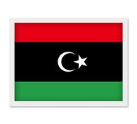 Artery8 Libya National Flag Patriotic Vexillology World Flags Country Region Poster Artwork Framed Wall Art Print A4
